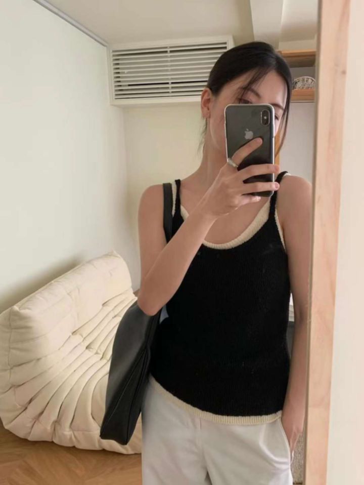 STAY HERE 直郵韓國代購女裝新品職業熱賣休閑人氣吊帶背心STAY HERE吊帶/背心