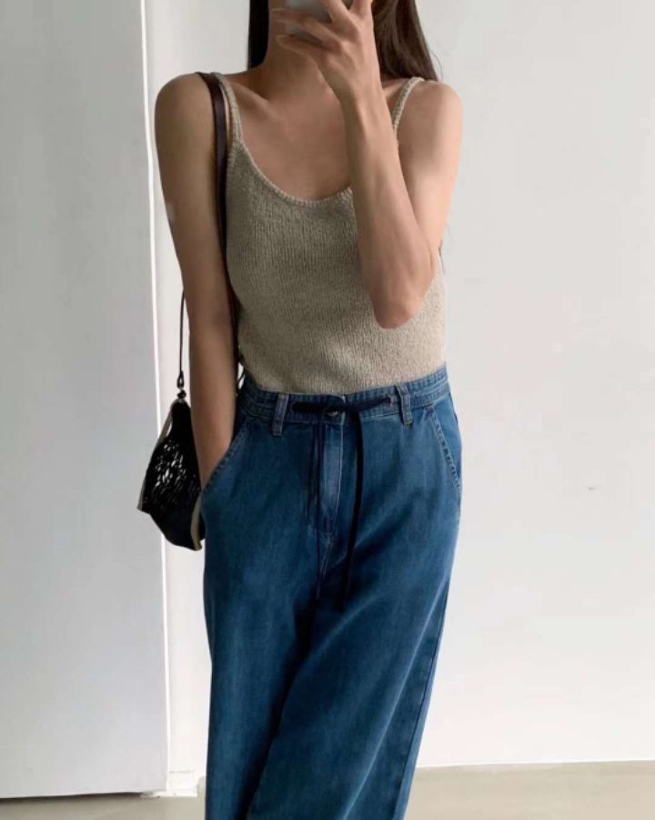 STAY HERE 直郵韓國代購女裝新品職業熱賣休閑人氣吊帶背心STAY HERE吊帶/背心