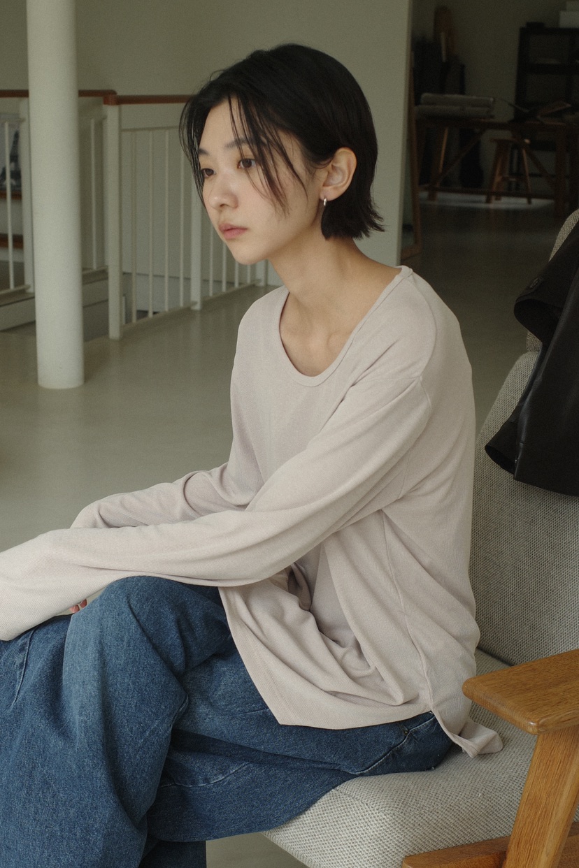 OVER RICH直郵韓國代購女裝新款職業休閑真品時尚24春夏長袖T恤OVER RICH長袖T恤