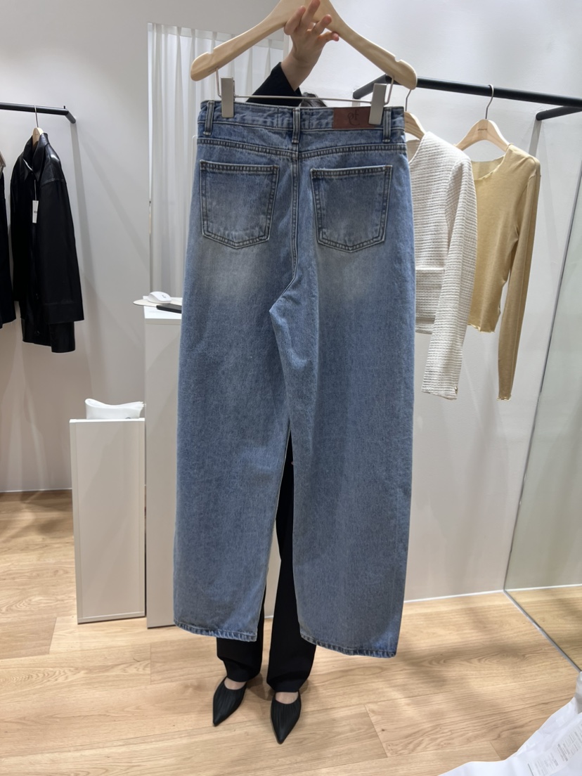 OFCOURSE韓國直郵東大門代購女裝新款24春夏牛仔褲牛仔布OFCOURSE牛仔褲