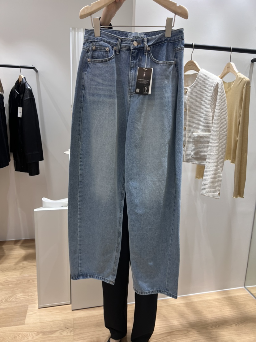 OFCOURSE韓國直郵東大門代購女裝新款24春夏牛仔褲牛仔布OFCOURSE牛仔褲圖色1