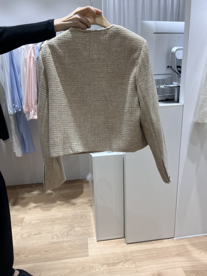 OFCOURSE韓國直郵東大門實拍女裝新款休閑24春夏夾克花呢OFCOURSE夾克