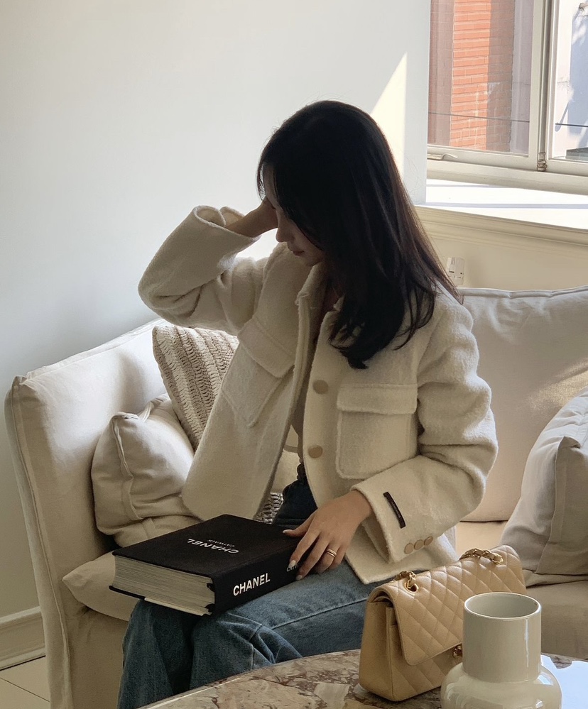 Match Studio韓國直郵東大門代購女裝新品人氣夾克羊駝毛短款Match Studio夾克
