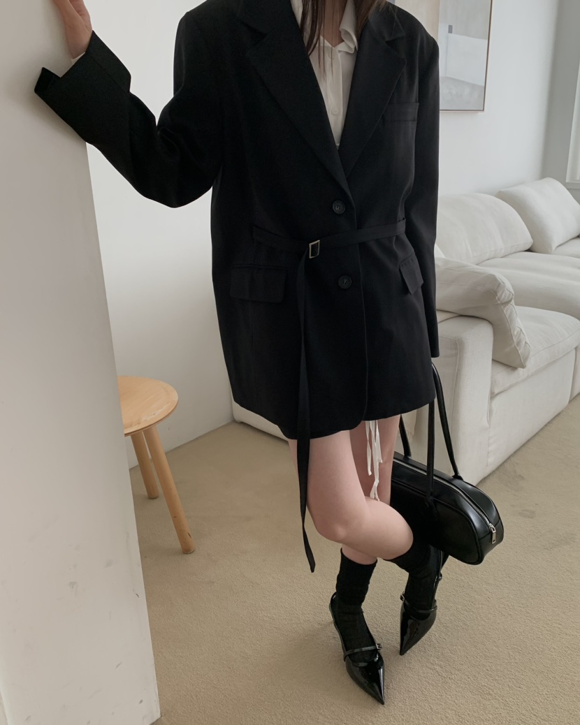 LOVE MOMENT韓國直郵東大門實拍女裝新品推薦西裝西服腰帶LOVE MOMENT西裝/西服