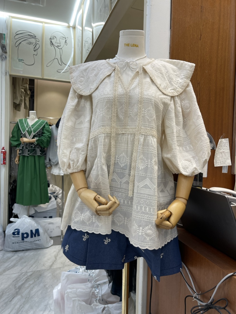 THE LENA直郵韓國代購女裝新品人氣時尚職業熱賣襯衫蕾絲衫NWEOL襯衫/蕾絲衫