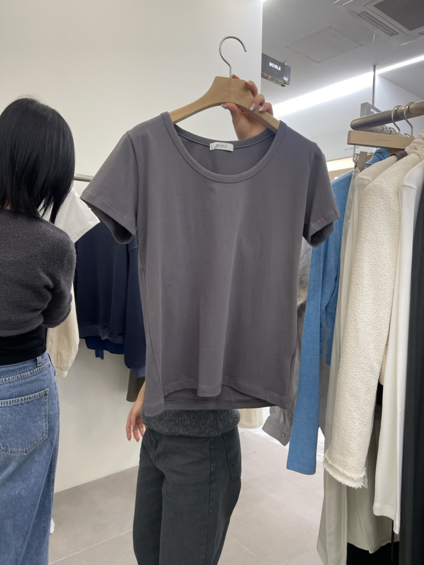 MOIBLE直郵韓國代購女裝新款休閑24春夏職業真品時尚推薦T恤MOIBLET恤圖色2