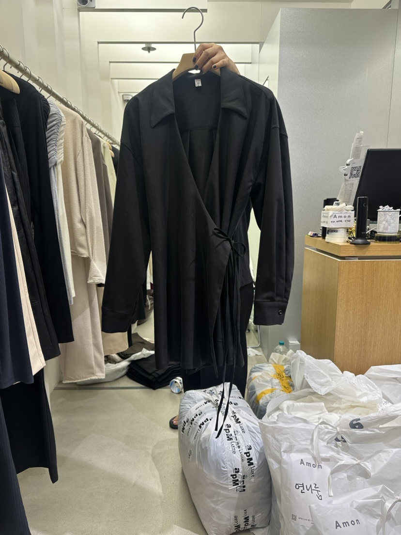AMON直郵韓國代購女裝新款推薦真品人氣休閑時尚24春夏長款風衣AMON長款風衣圖色2