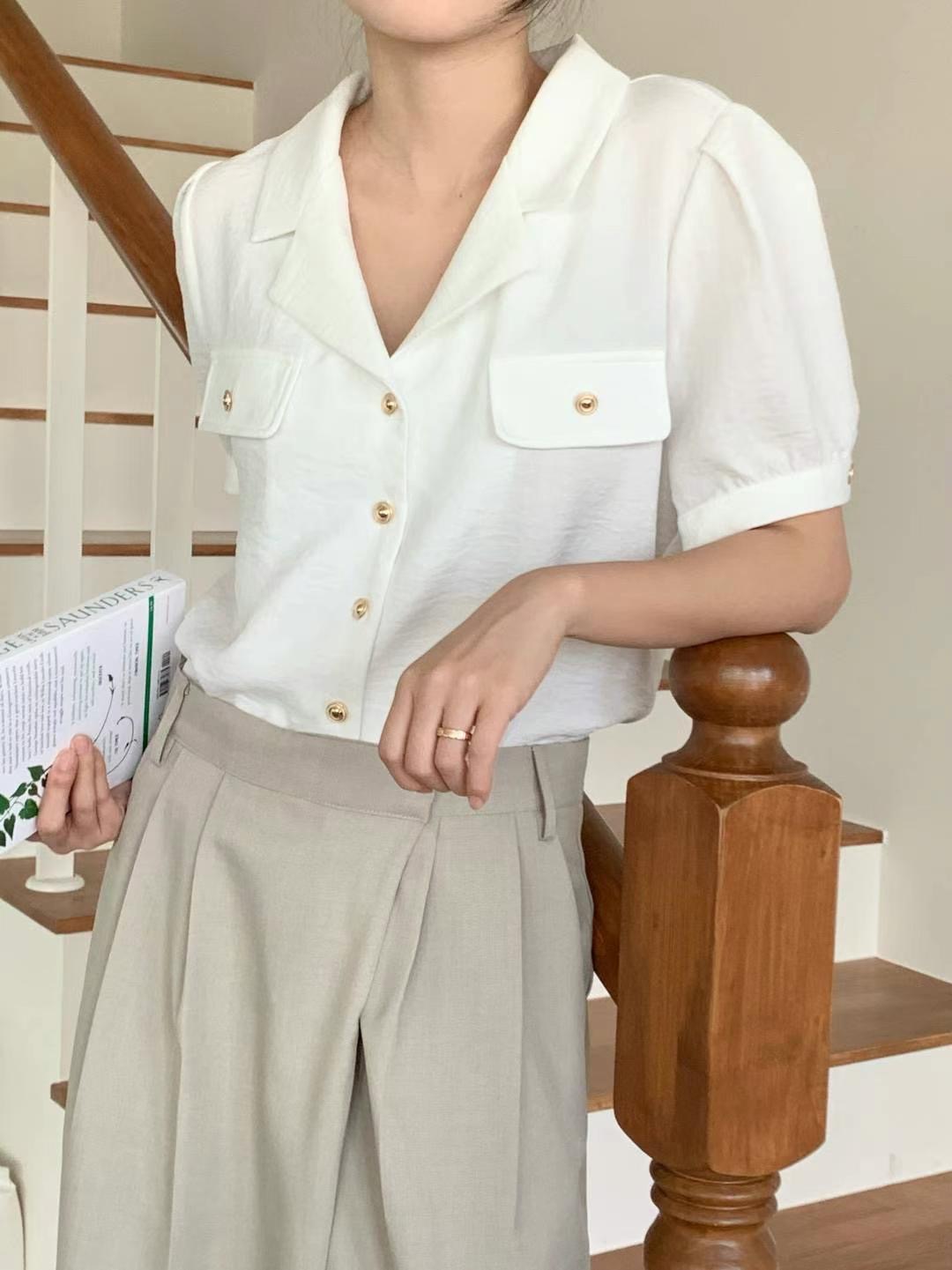 HEIVE韓國直郵東大門代購女裝新款推薦熱賣時尚休閑襯衫蕾絲衫HEIVE襯衫/蕾絲衫