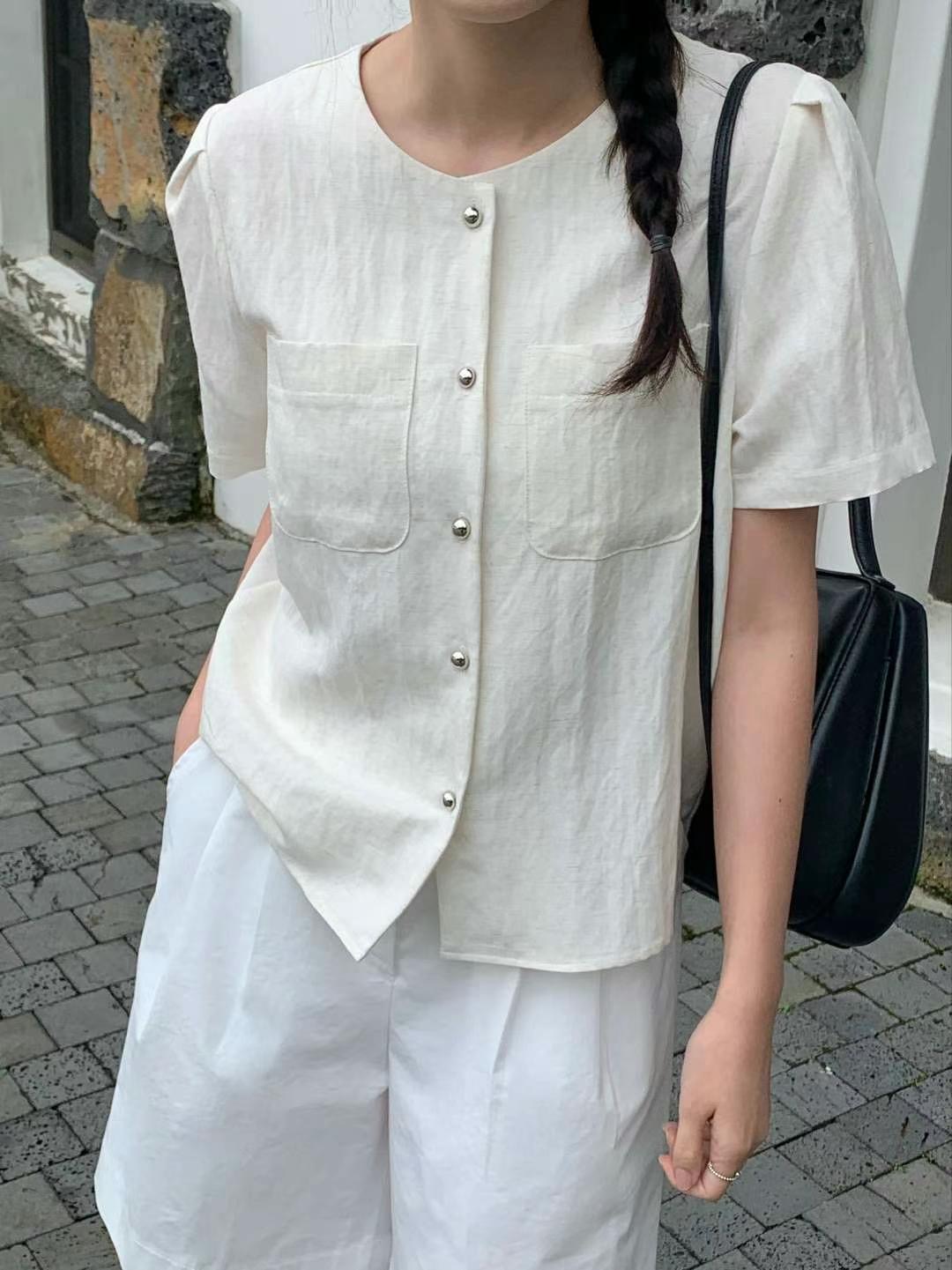 HEIVE韓國直郵東大門代購女裝新品熱賣休閑24春夏襯衫蕾絲衫HEIVE襯衫/蕾絲衫圖色2