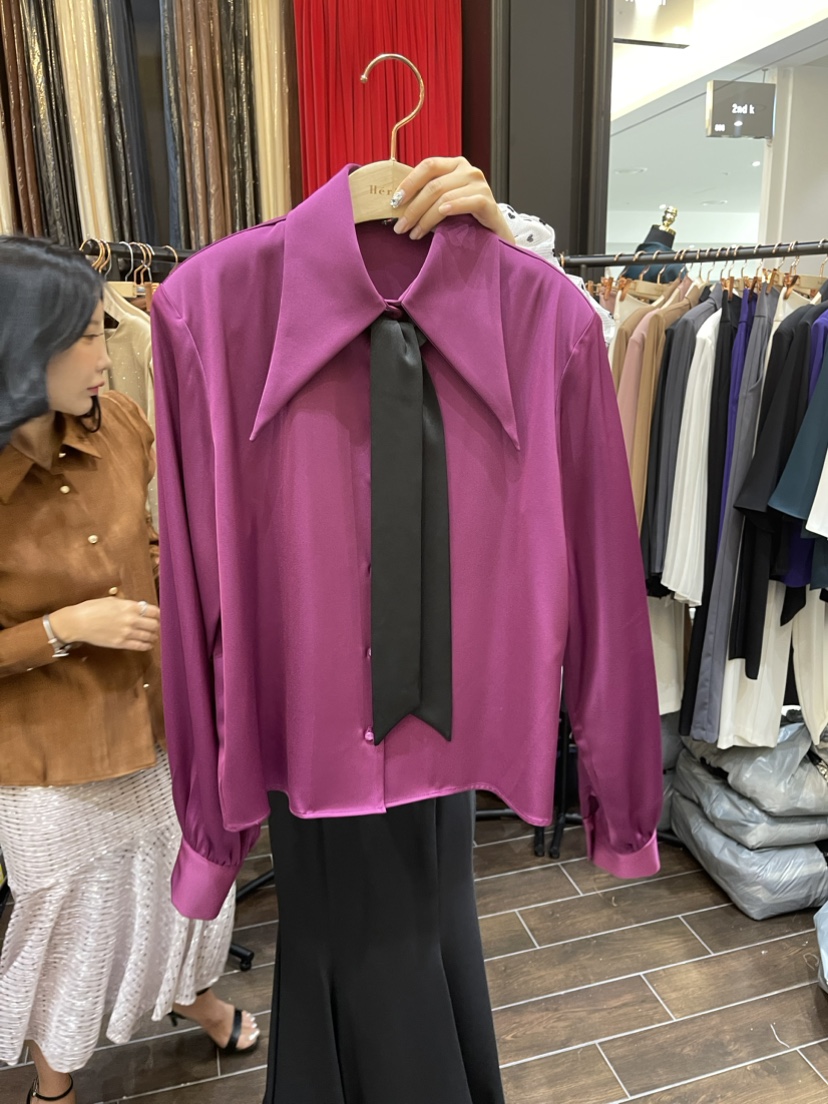 HERISH-HAUTE直郵韓國代購女裝新品人氣休閑襯衫蕾絲衫含圍巾HERISH-HAUTE襯衫/蕾絲衫圖色2