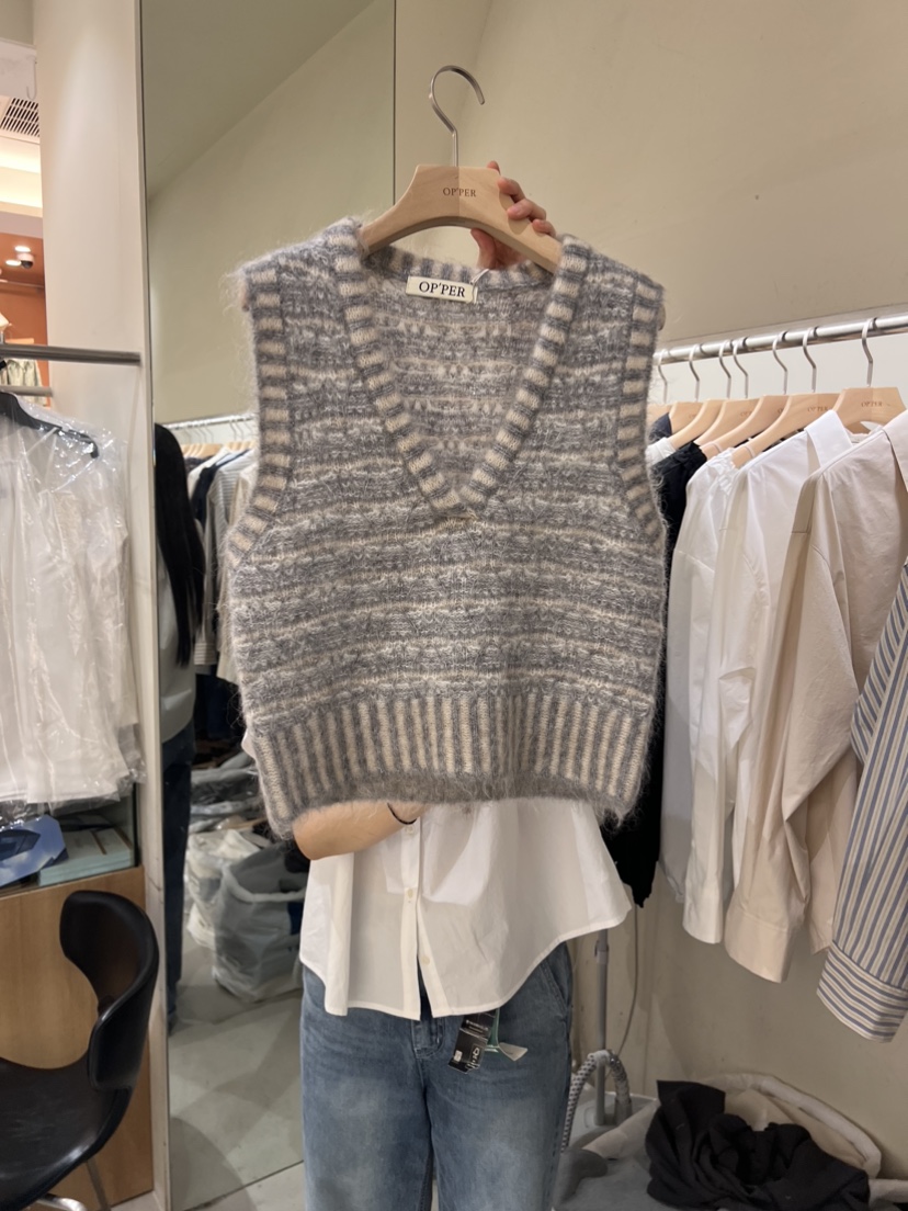 OP’PER韓國直郵東大門代購女裝新品熱賣休閑24春夏人氣馬甲OPPER-simplebeige馬甲