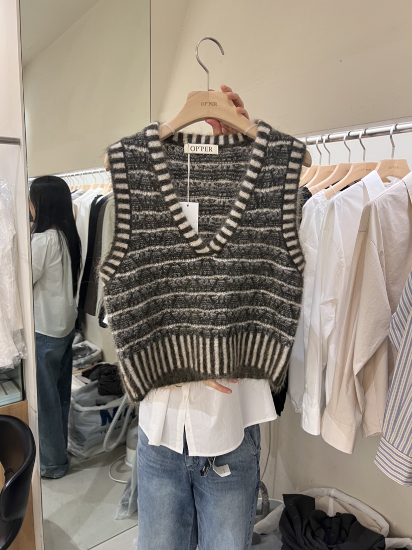 OP’PER韓國直郵東大門代購女裝新品熱賣休閑24春夏人氣馬甲OPPER-simplebeige馬甲圖色2