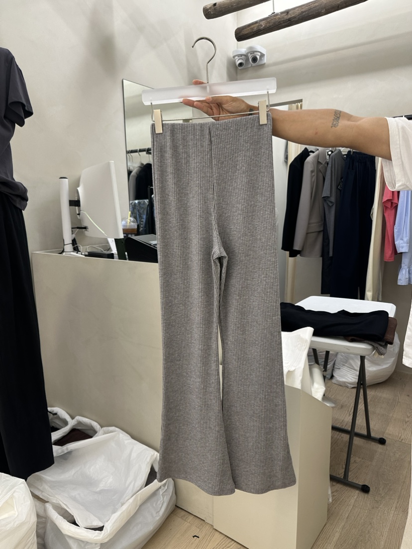 Waller韓國直郵東大門實拍女士新品熱賣真品休閑休閑褲羅紋NOTHING休閑褲圖色4