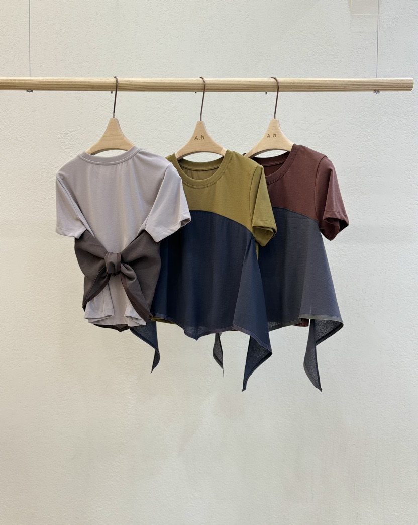 A.b/AUTUMN BEIGE韓國直郵女裝新品休閑24秋夏推薦T恤A.b/AUTUMN BEIGET恤