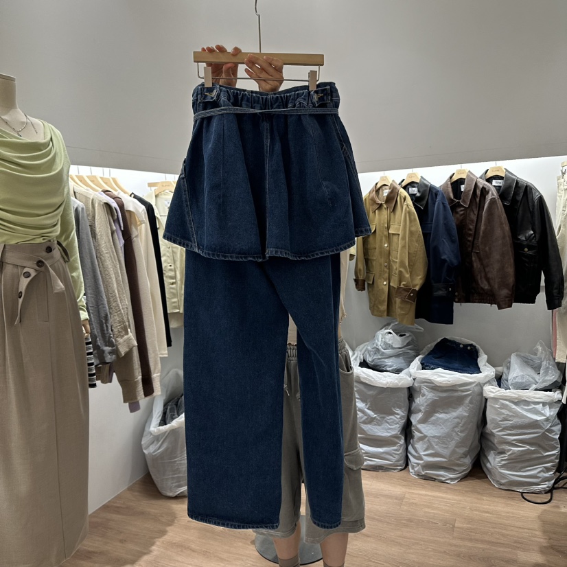 FLIPAR直郵韓國代購女裝新款真品熱賣推薦職業時尚套裝牛仔布ABLESTUDIO套裝