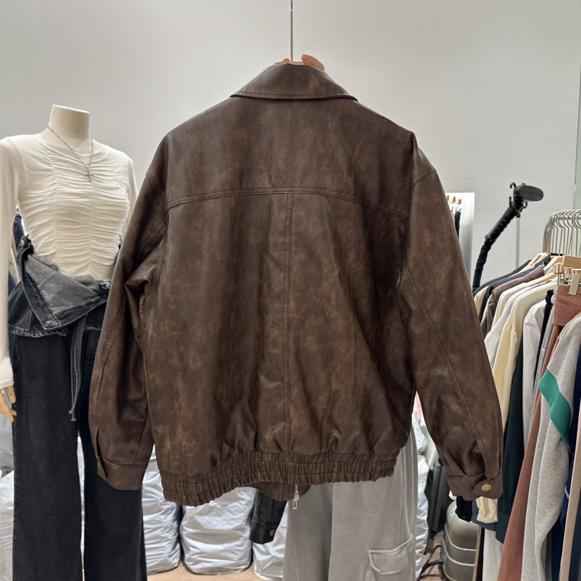 FLIPAR韓國直郵東大門實拍女裝新款24春夏時尚人氣真品皮衣ABLESTUDIO皮衣