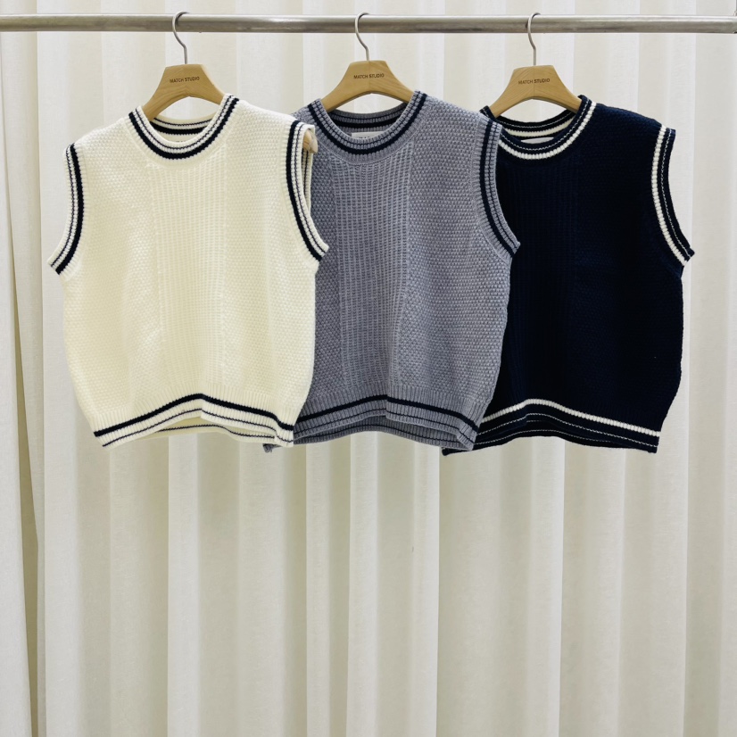 Match Studio直郵韓國代購女裝新品24春夏職業推薦真品馬甲Match Studio馬甲