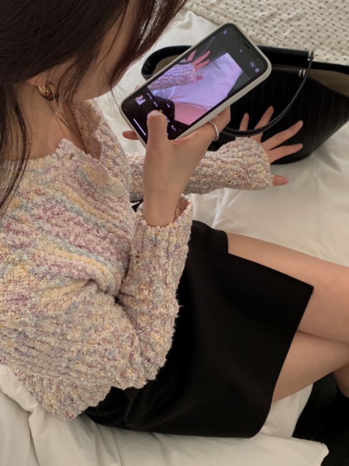 PLAYLIST韓國直郵東大門代購女裝新品真品24春夏針織衫蕾絲confetti針織衫