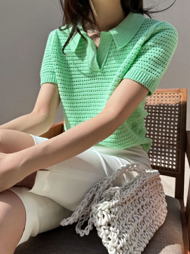 PLAYLIST直郵韓國代購女裝新品24春夏真品推薦職業針織衫confetti針織衫