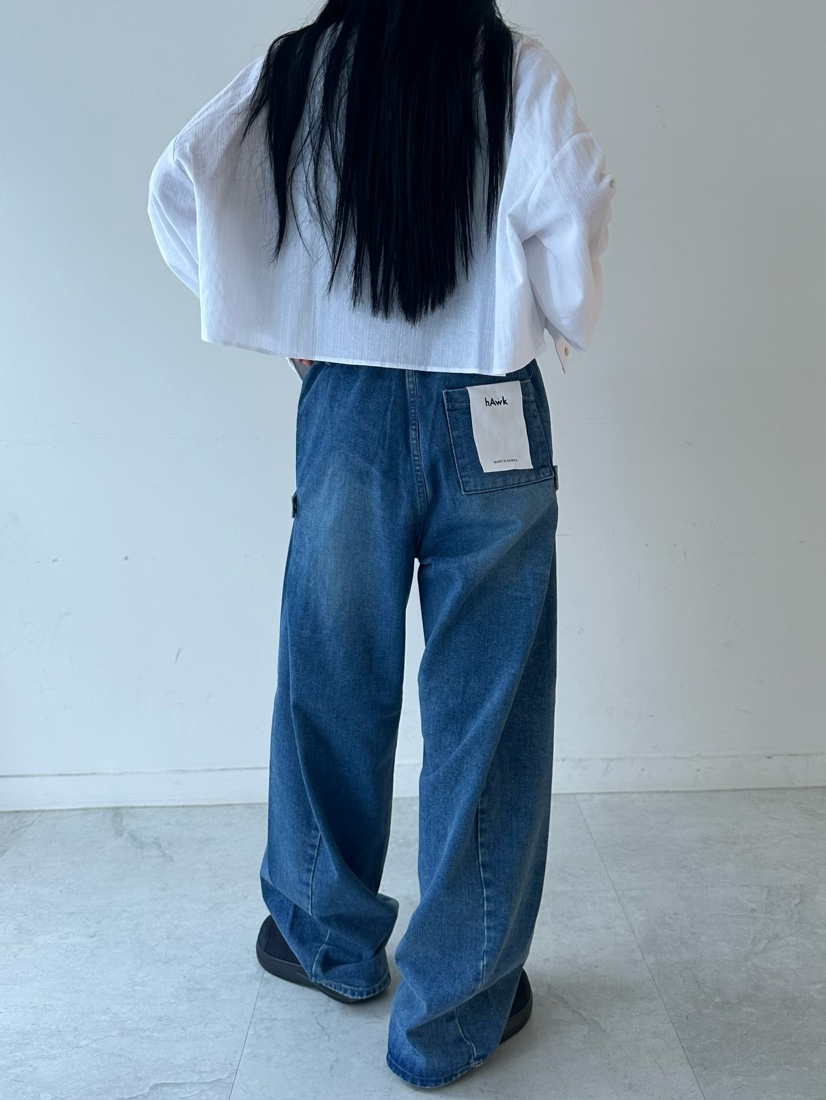 HAWK韓國直郵東大門代購女裝新品職業24春夏時尚真品牛仔褲Le Ahicon牛仔褲