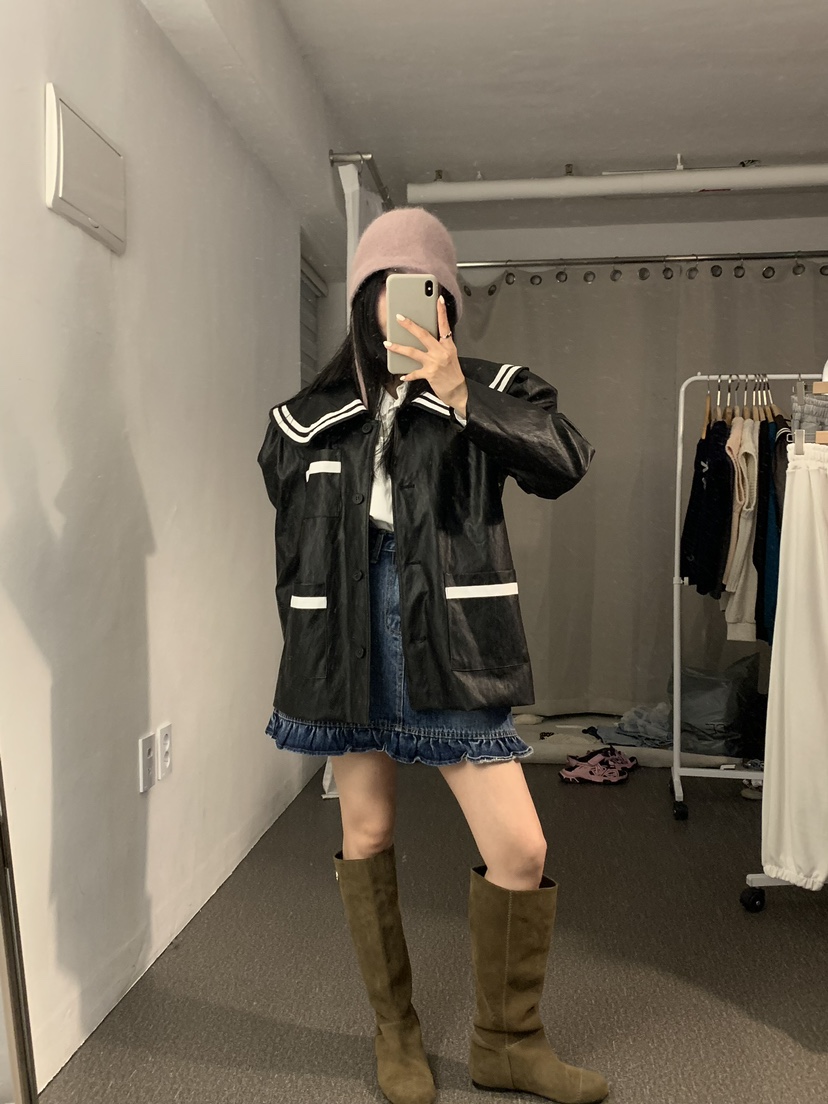 JUPITER直郵韓國代購女裝新品人氣真品時尚職業24春夏夾克皮革JUPITER夾克