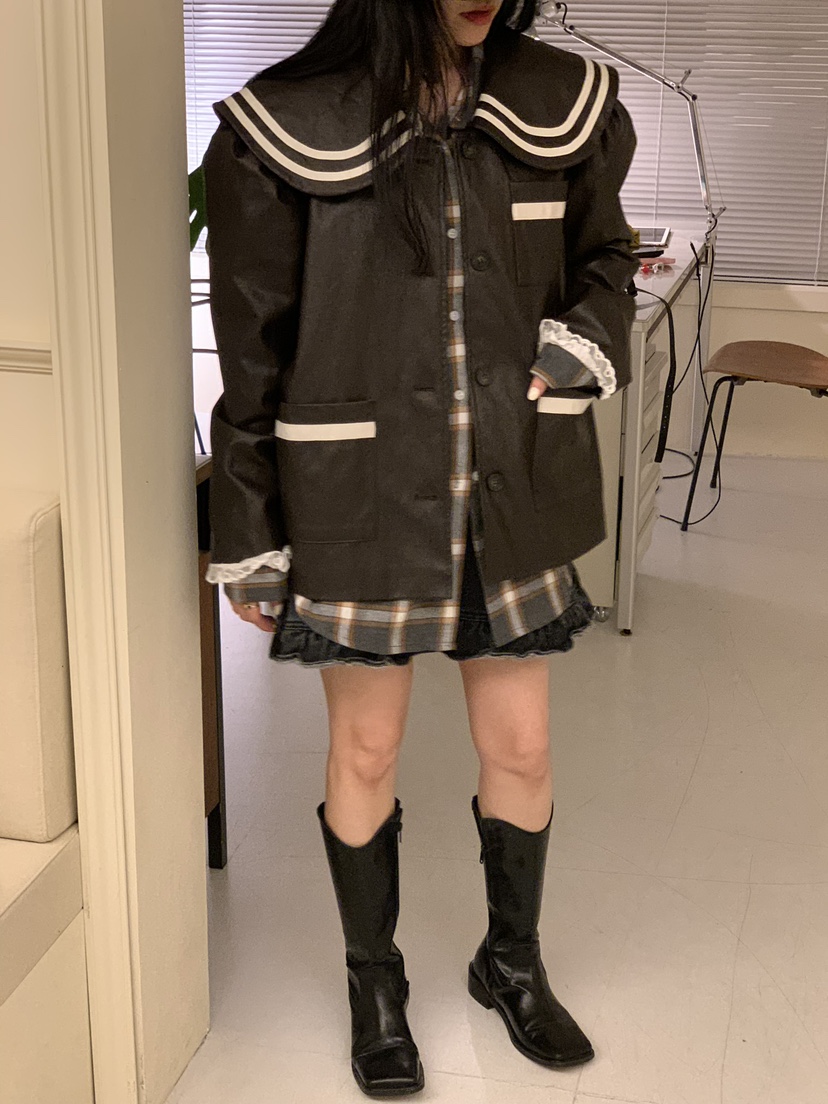 JUPITER直郵韓國代購女裝新品人氣真品時尚職業24春夏夾克皮革JUPITER夾克