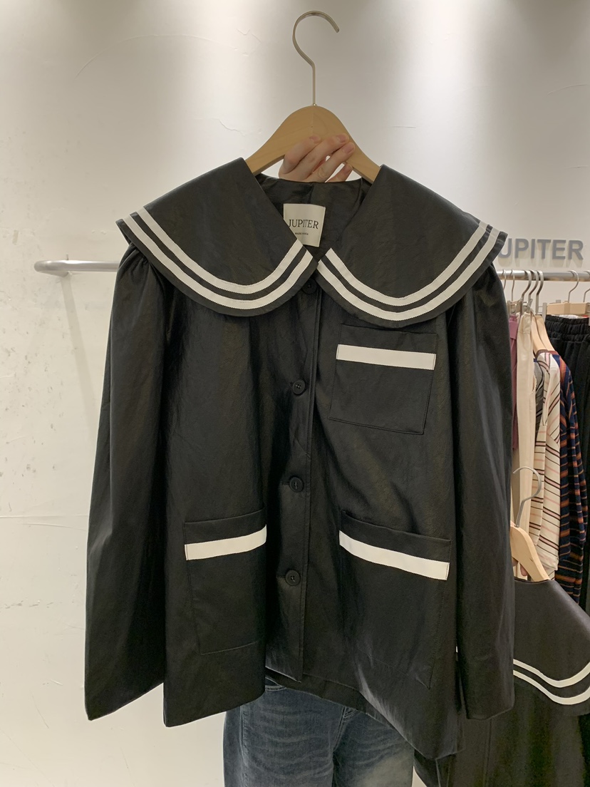 JUPITER直郵韓國代購女裝新品人氣真品時尚職業24春夏夾克皮革JUPITER夾克圖色2