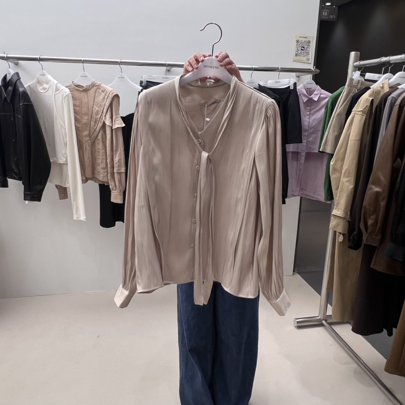 AVOIR韓國直郵東大門代購女裝新品推薦人氣24春夏襯衫蕾絲衫INTHEEND襯衫/蕾絲衫圖色2