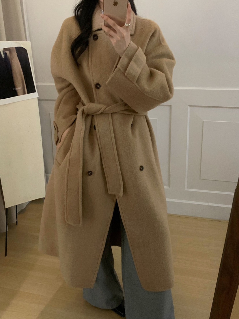 BONHEUR韓國直郵東大門代購女裝新款職業熱賣中長款大衣含腰帶BONHEUR-2件起中長款大衣