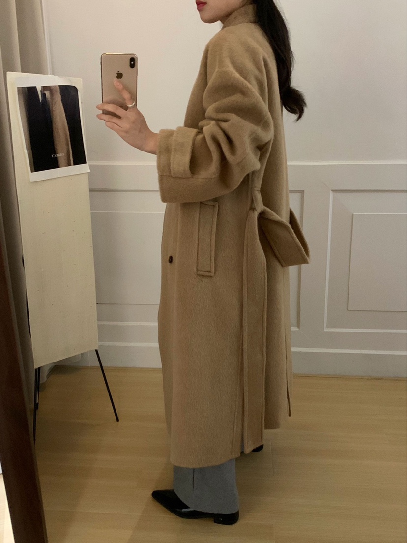 BONHEUR韓國直郵東大門代購女裝新款職業熱賣中長款大衣含腰帶BONHEUR-2件起中長款大衣