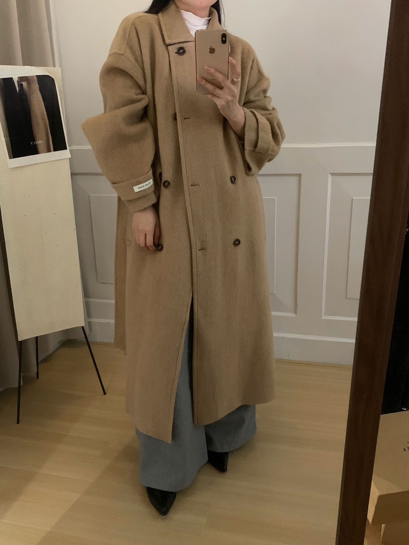BONHEUR韓國直郵東大門代購女裝新款職業熱賣中長款大衣含腰帶BONHEUR-2件起中長款大衣