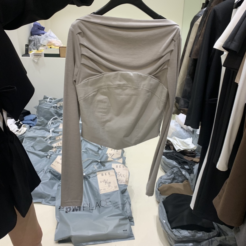 BES韓國直郵女裝新品職業時尚24春夏熱賣推薦人氣襯衫蕾絲衫BES襯衫/蕾絲衫圖色2