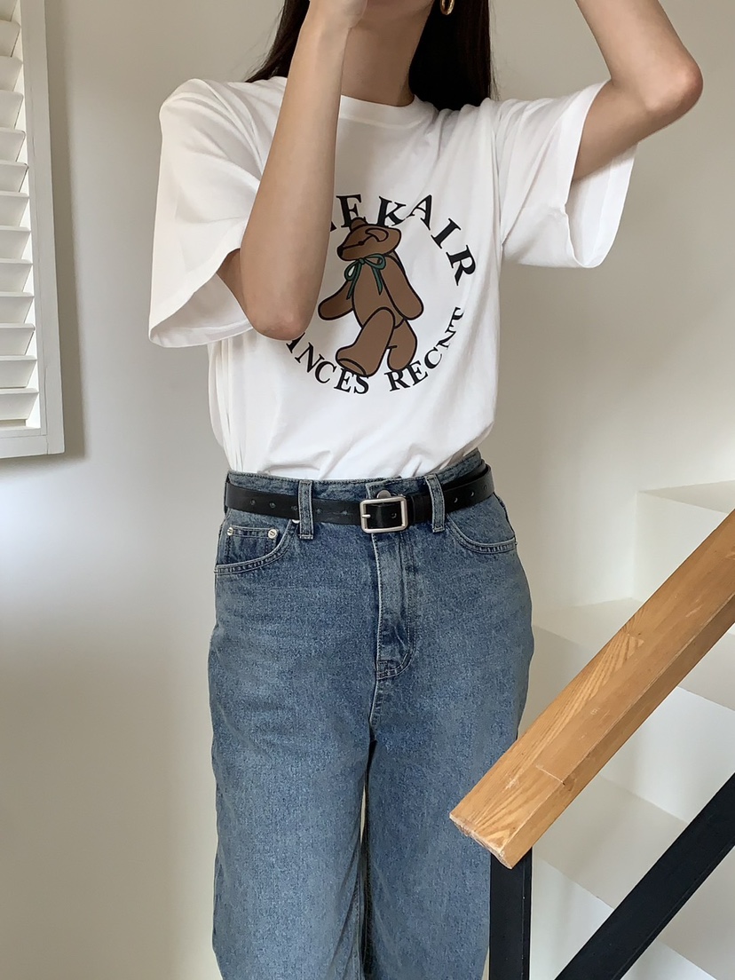 HOUSE OF/DE MERRY韓國直郵女裝新品熱賣時尚職業T恤小熊HOUSE OF/DE MERRYT恤