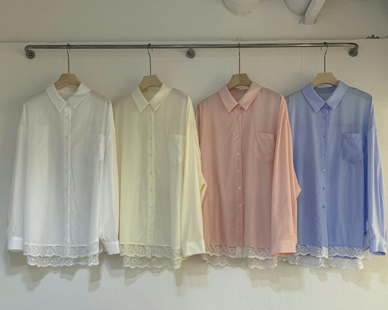 OPENING TITLE韓國直郵東大門代購女裝新款熱賣襯衫蕾絲衫anag/OPENING TITLE襯衫/蕾絲衫圖色2左二色