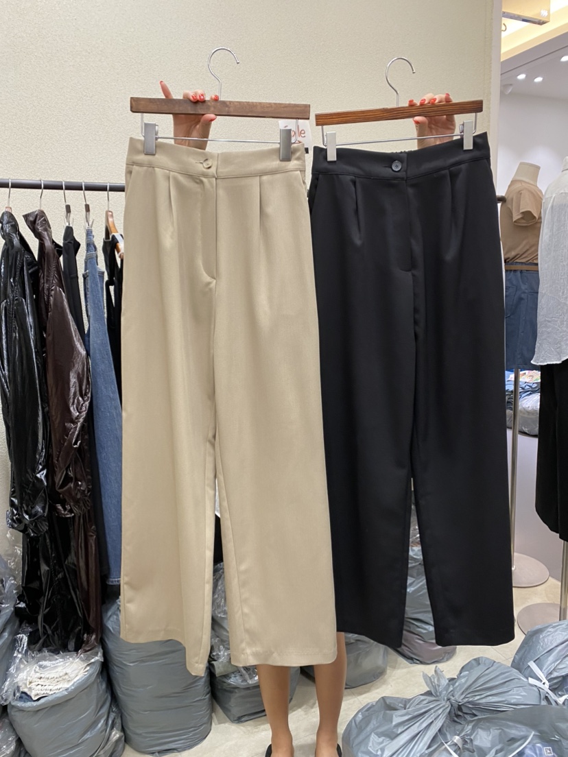 REMOOD韓國直郵東大門代購女裝新品24秋冬推薦職業休閑褲FRENCH DOOR休閑褲