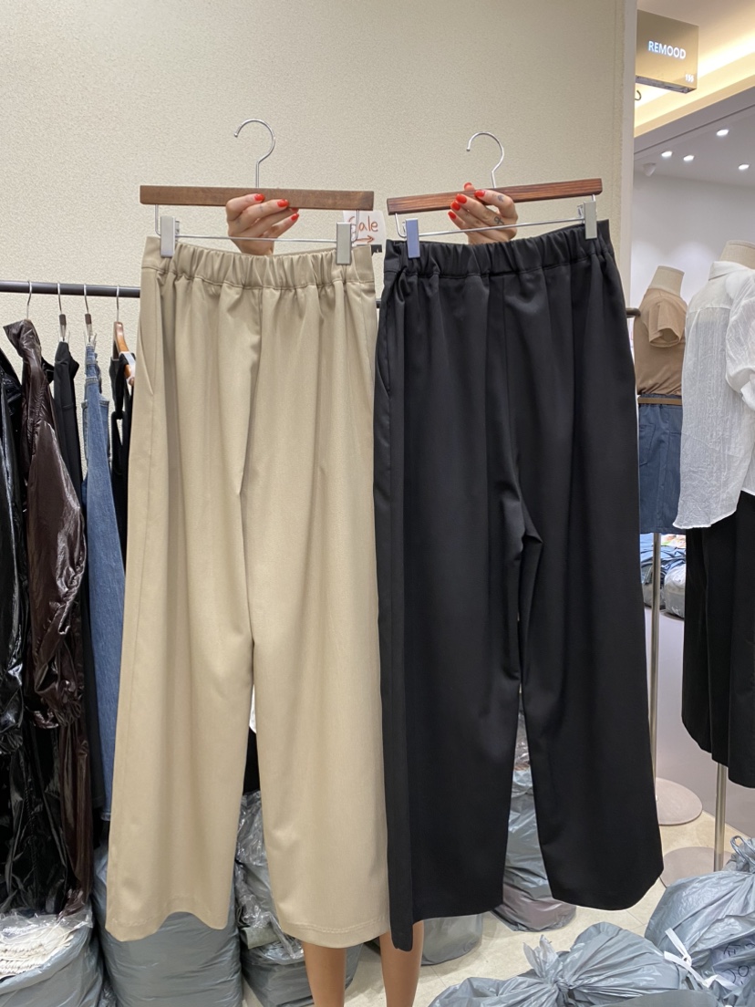REMOOD韓國直郵東大門代購女裝新品24秋冬推薦職業休閑褲FRENCH DOOR休閑褲