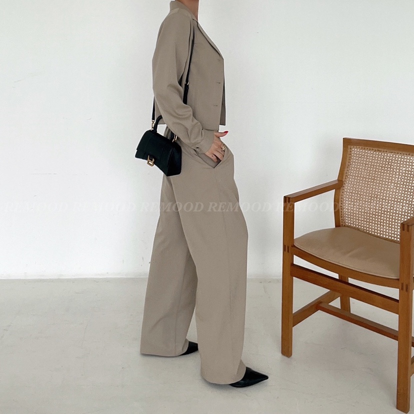 REMOOD韓國直郵東大門代購女裝新品24秋冬推薦職業休閑褲FRENCH DOOR休閑褲