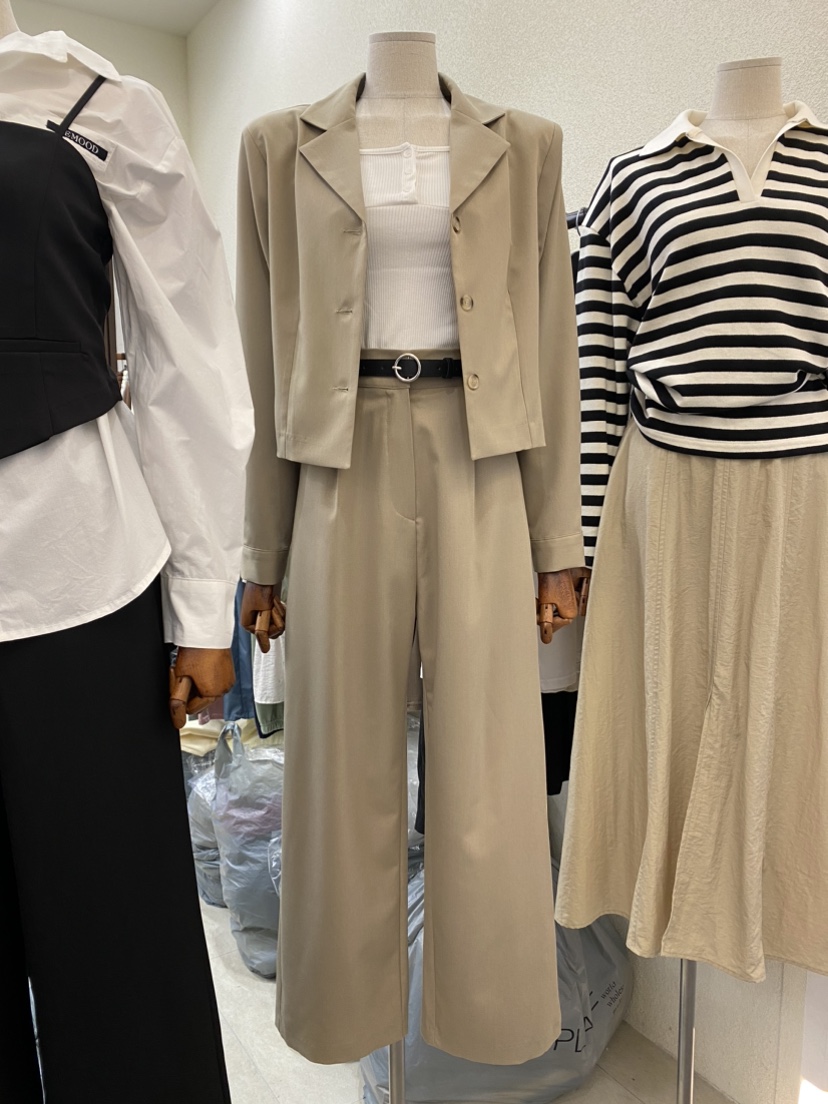 REMOOD韓國直郵東大門代購女裝新品24秋冬推薦職業休閑褲FRENCH DOOR休閑褲