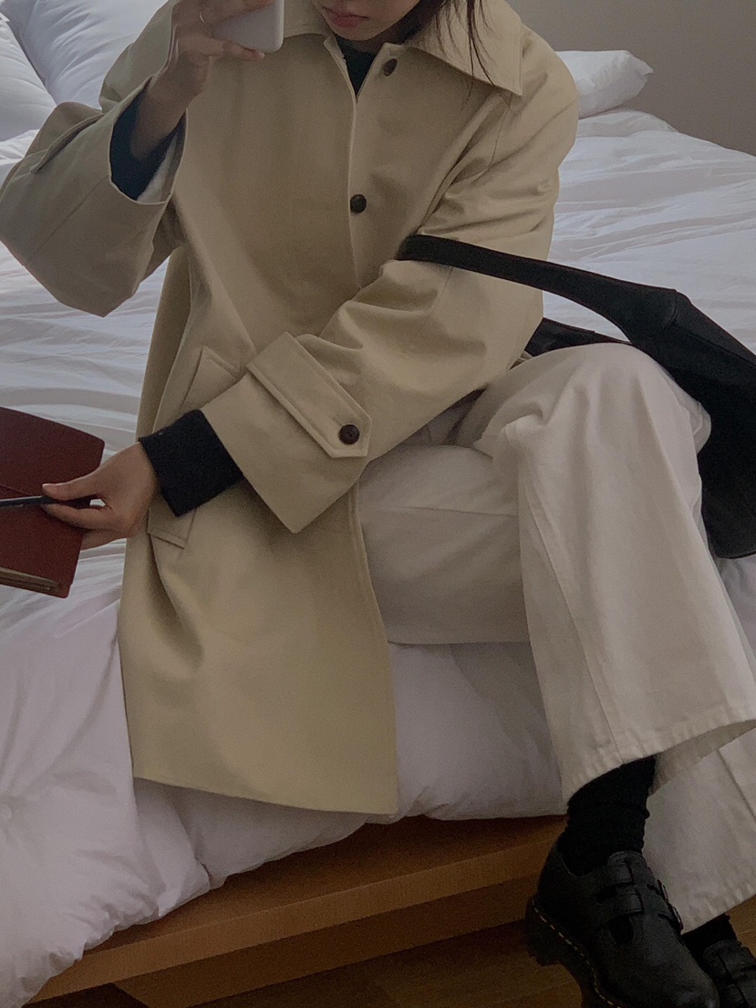 EON韓國直郵女裝新品休閑真品時尚人氣推薦職業熱賣長款風衣JANIE長款風衣