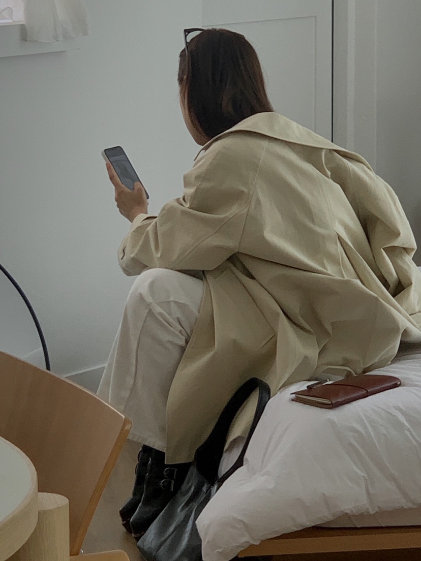 EON韓國直郵女裝新品休閑真品時尚人氣推薦職業熱賣長款風衣JANIE長款風衣