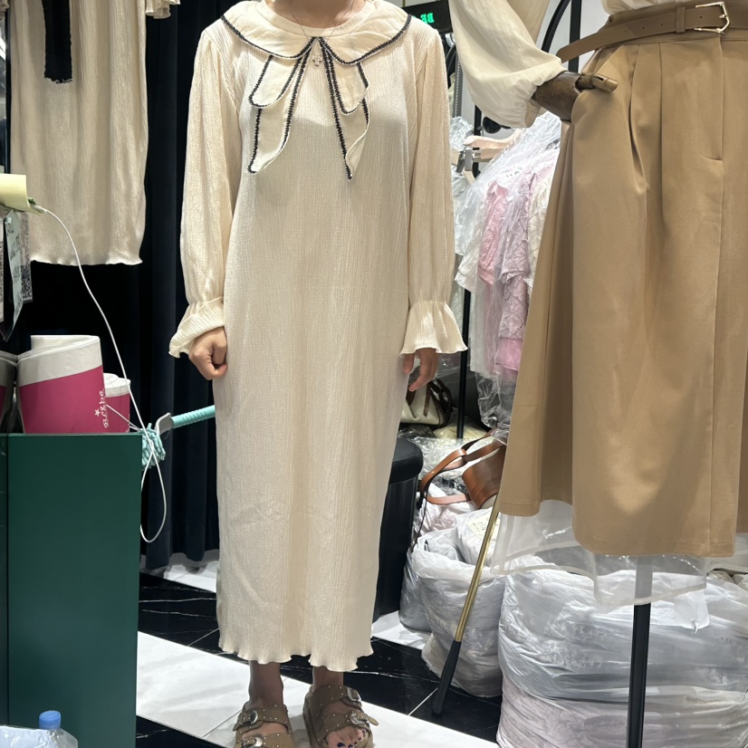 BE&be韓國直郵女裝新款休閑24秋冬人氣熱賣時尚連衣裙百褶BE&be連衣裙