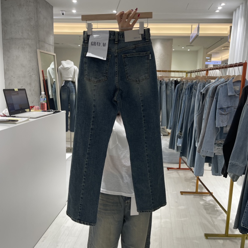 GRAYMELLOW韓國直郵女裝新款推薦24秋冬真品職業休閑牛仔褲GRAYMELLOW牛仔褲