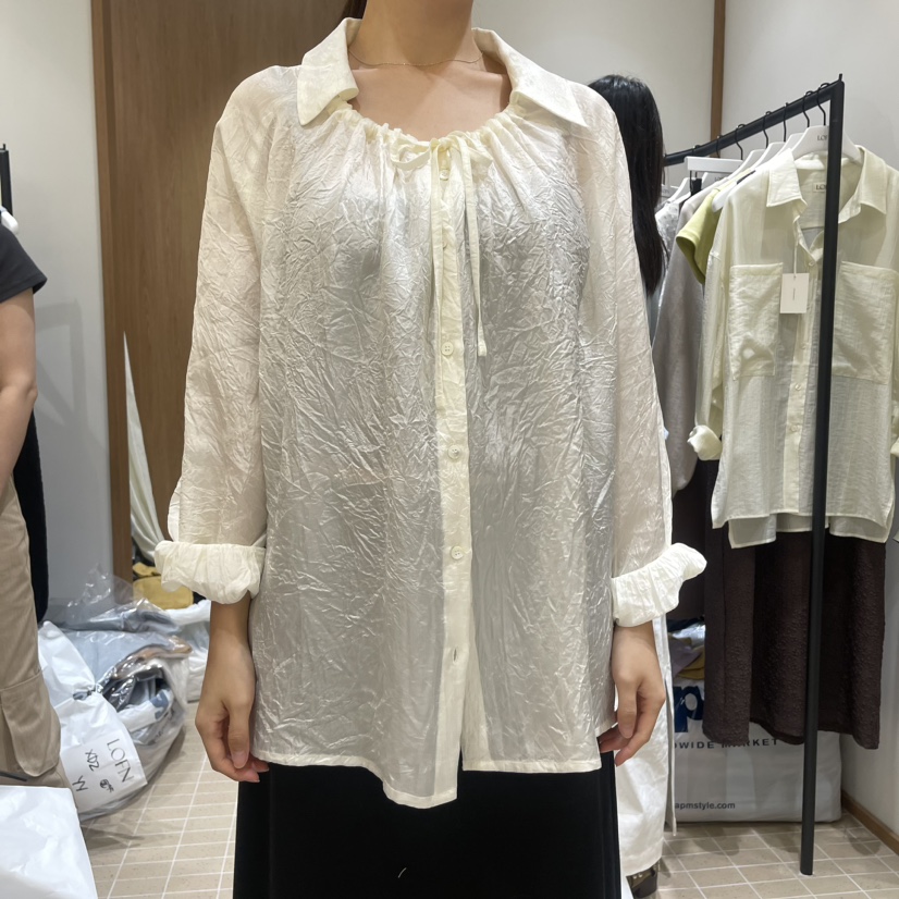 LOFN韓國直郵東大門代購女裝新品真品熱賣24秋冬襯衫蕾絲衫LOFN襯衫/蕾絲衫圖色3