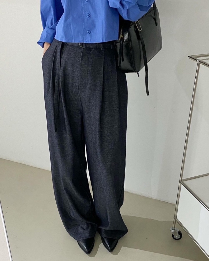Sendtwo韓國直郵東大門實拍女裝新款職業時尚推薦休閑褲含腰帶SENDTWO休閑褲