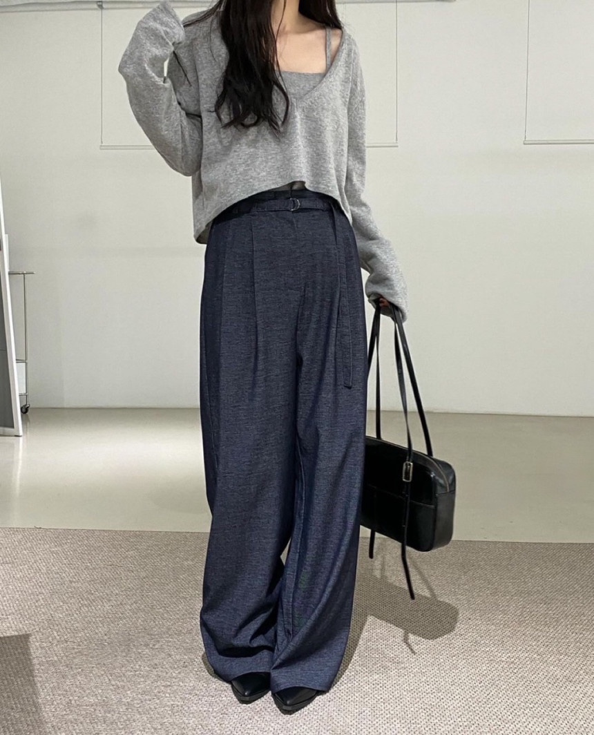 Sendtwo韓國直郵東大門實拍女裝新款職業時尚推薦休閑褲含腰帶SENDTWO休閑褲