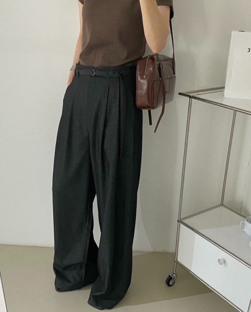 Sendtwo韓國直郵東大門實拍女裝新款職業時尚推薦休閑褲含腰帶SENDTWO休閑褲