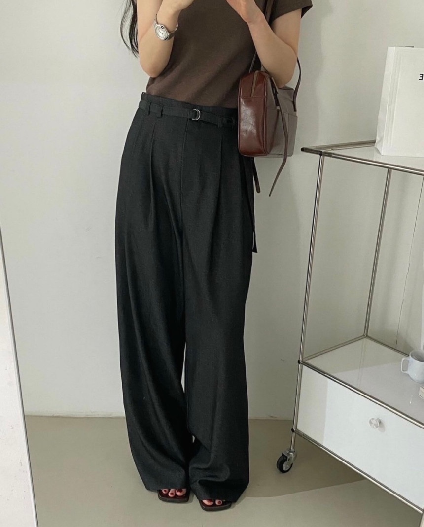 Sendtwo韓國直郵東大門實拍女裝新款職業時尚推薦休閑褲含腰帶SENDTWO休閑褲