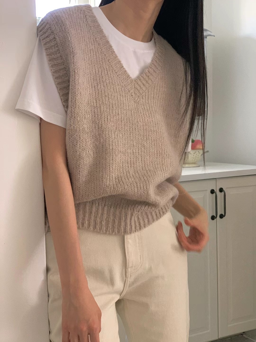 LURE韓國直郵東大門代購女裝新款人氣24秋冬熱賣馬甲羊駝LURE馬甲圖色1