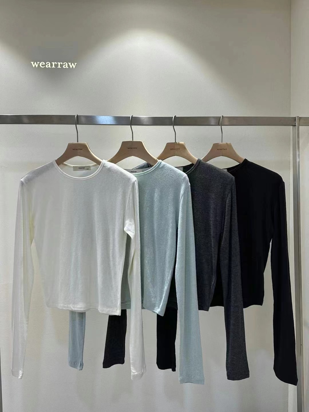 WEARRAW韓國直郵女裝新品熱賣時尚職業真品24秋冬長袖T恤WEARRAW長袖T恤