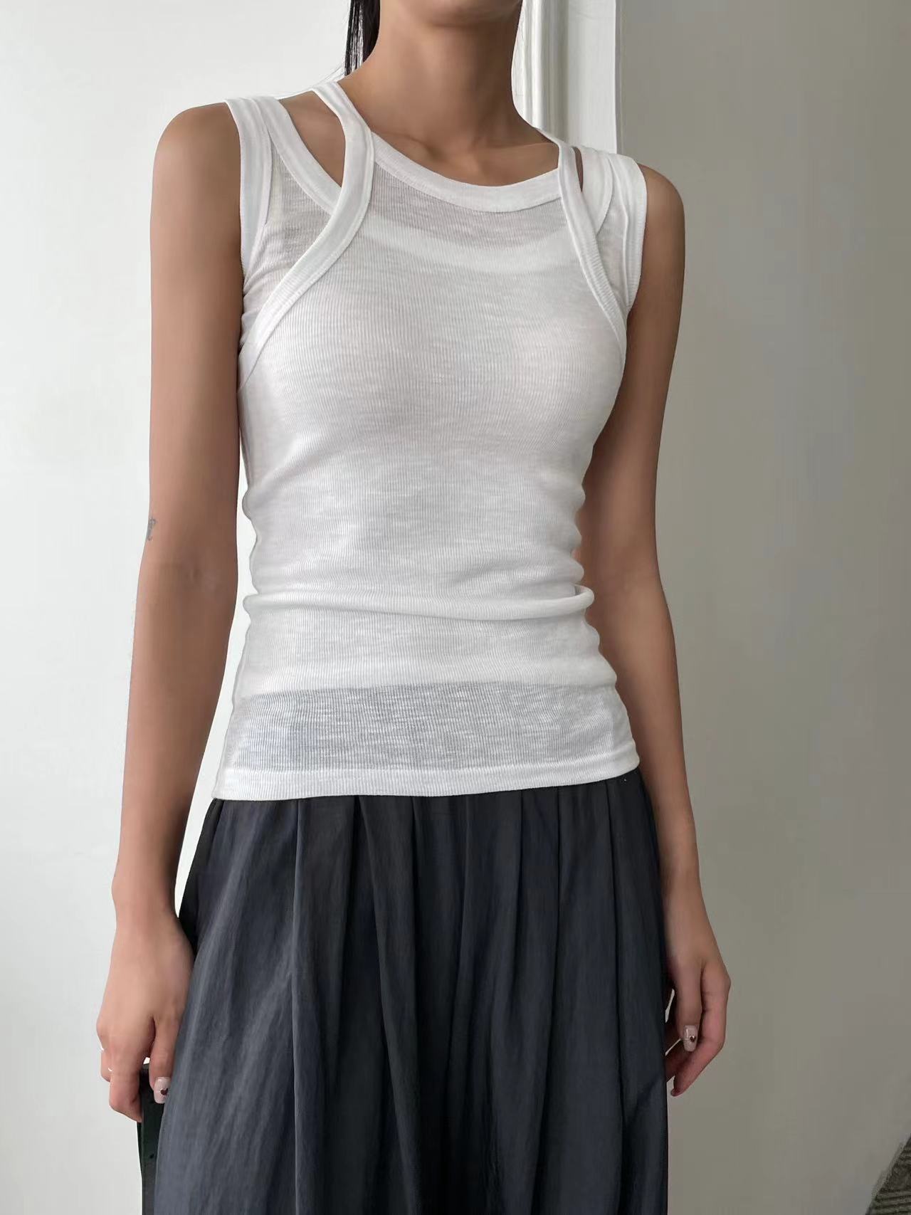 PRANA/CLOTHINK韓國直郵東大門代購女裝新款24秋冬吊帶背心PRANA/CLOTHINK吊帶/背心
